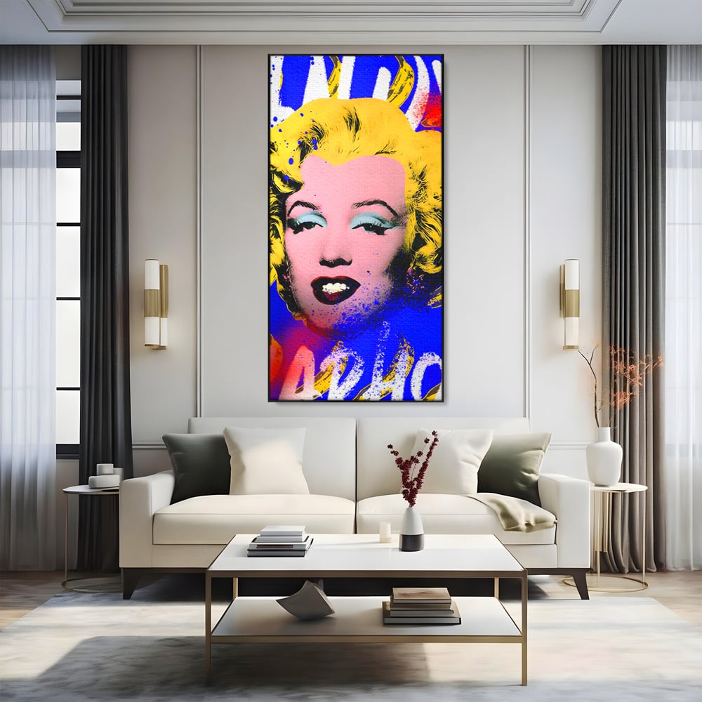 Tablou Canvas Premium LuxCanva® C1163, Andy Warhol Painted Marilyn Monroe , Culori, Icon, Famous Creator, Beautiful, Bar, Relaxare, Culori Vibrante