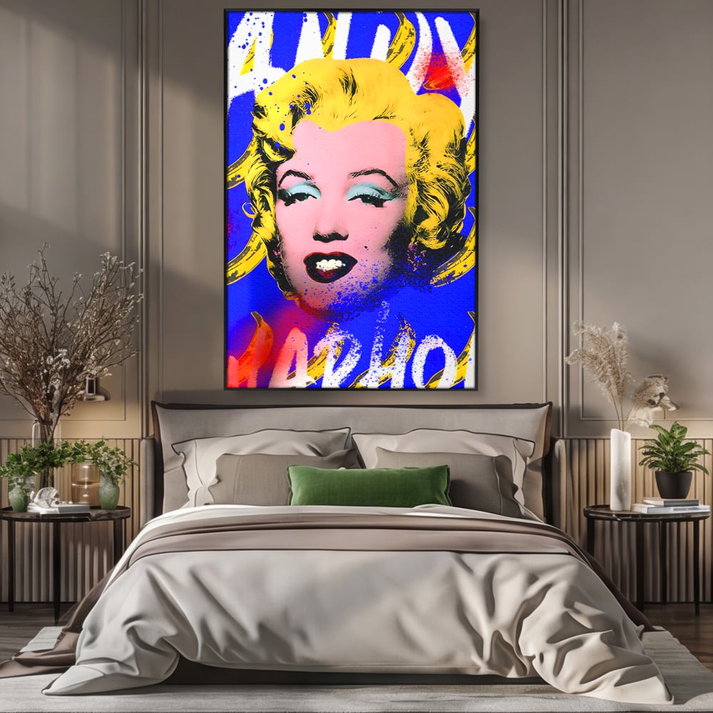 Tablou Canvas Premium LuxCanva® C1163, Andy Warhol Painted Marilyn Monroe , Culori, Icon, Famous Creator, Beautiful, Bar, Relaxare, Culori Vibrante