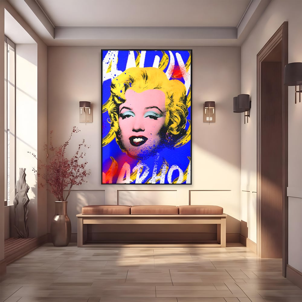 Tablou Canvas Premium LuxCanva® C1163, Andy Warhol Painted Marilyn Monroe , Culori, Icon, Famous Creator, Beautiful, Bar, Relaxare, Culori Vibrante