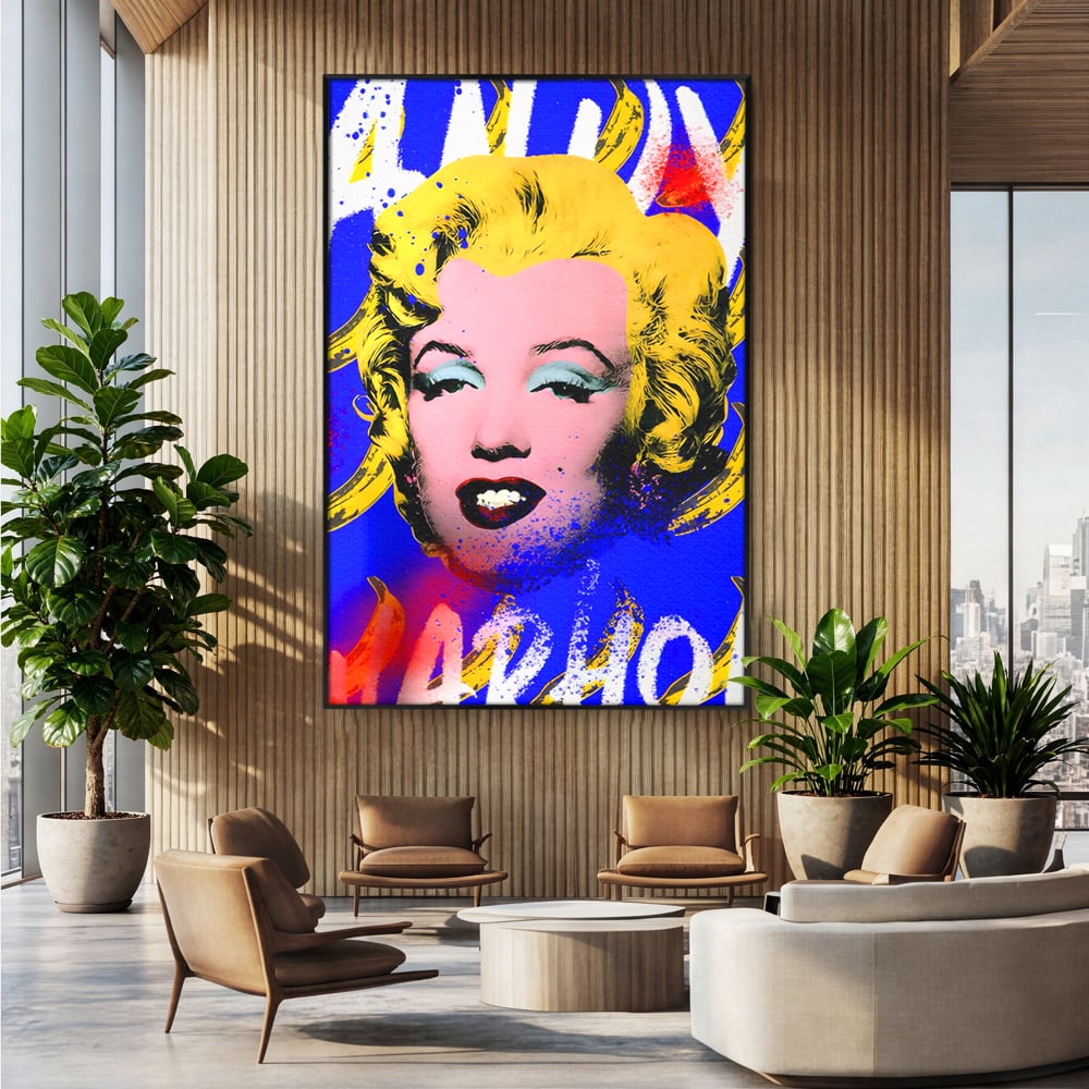 Tablou Canvas Premium LuxCanva® C1163, Andy Warhol Painted Marilyn Monroe , Culori, Icon, Famous Creator, Beautiful, Bar, Relaxare, Culori Vibrante