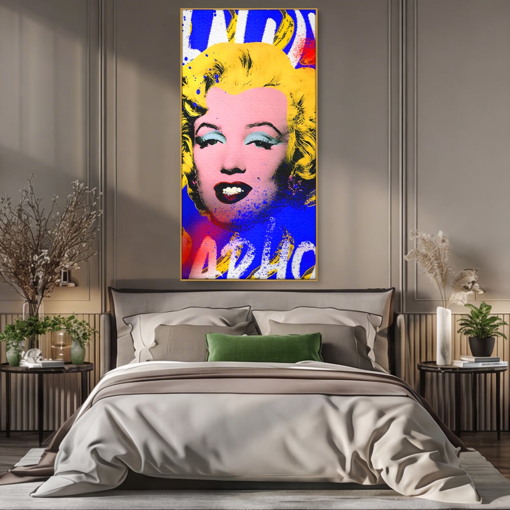 Tablou Canvas Premium LuxCanva® C1163, Andy Warhol Painted Marilyn Monroe , Culori, Icon, Famous Creator, Beautiful, Bar, Relaxare, Culori Vibrante