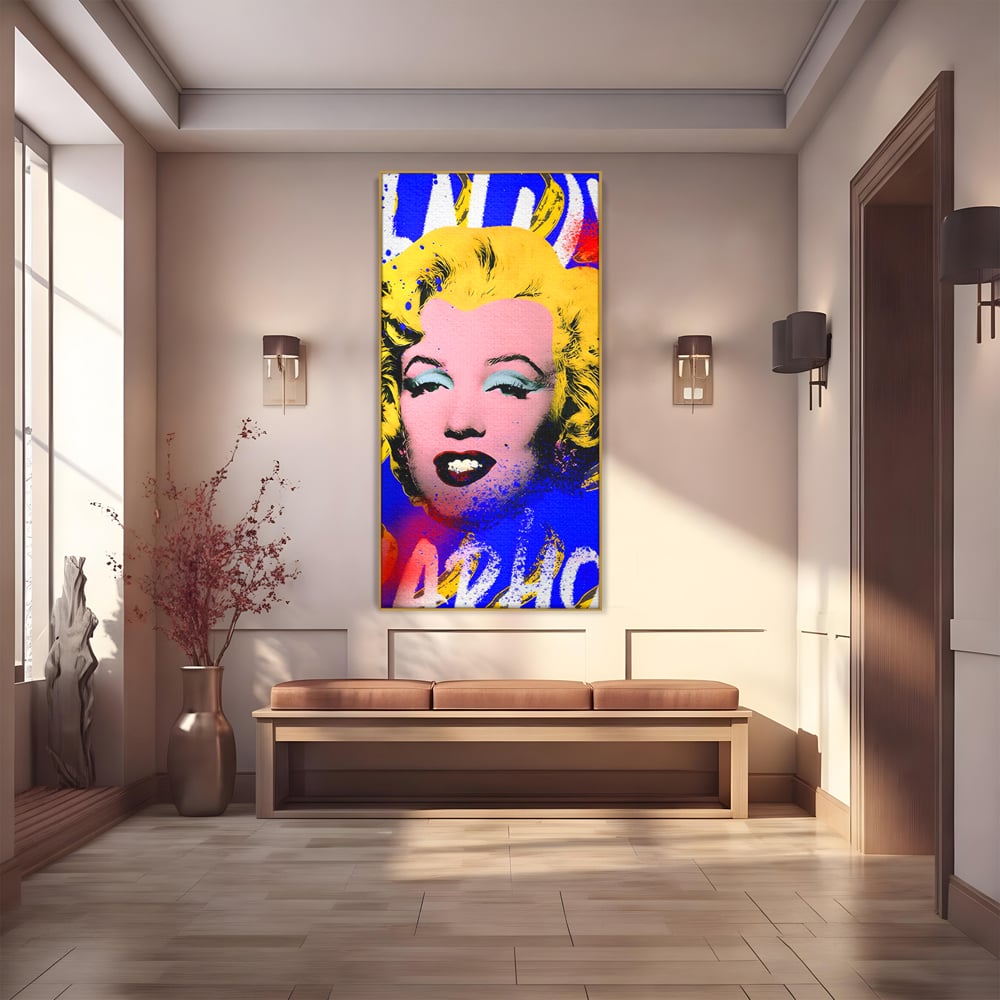 Tablou Canvas Premium LuxCanva® C1163, Andy Warhol Painted Marilyn Monroe , Culori, Icon, Famous Creator, Beautiful, Bar, Relaxare, Culori Vibrante