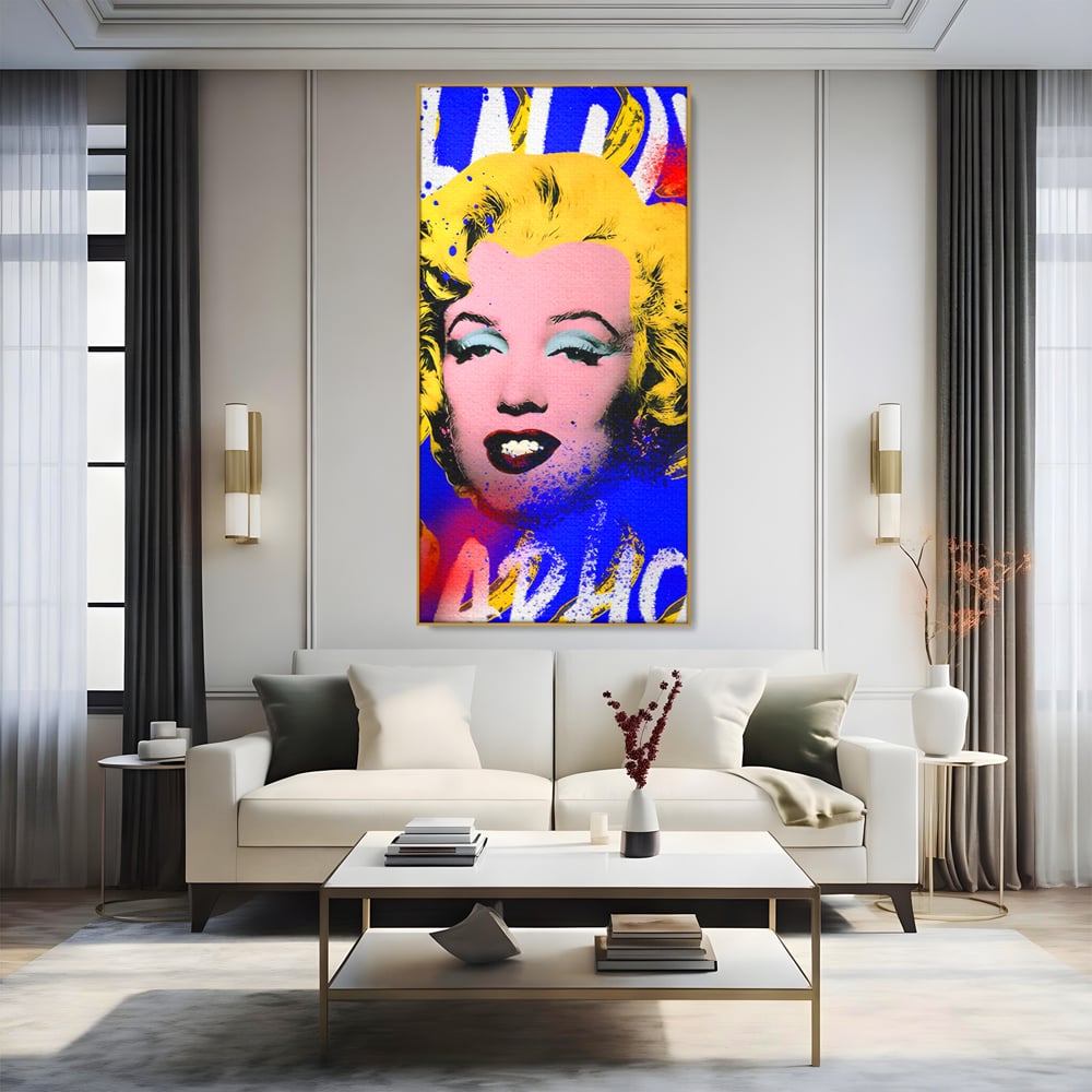 Tablou Canvas Premium LuxCanva® C1163, Andy Warhol Painted Marilyn Monroe , Culori, Icon, Famous Creator, Beautiful, Bar, Relaxare, Culori Vibrante