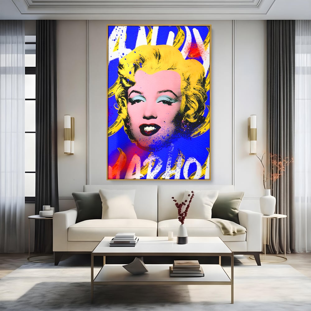 Tablou Canvas Premium LuxCanva® C1163, Andy Warhol Painted Marilyn Monroe , Culori, Icon, Famous Creator, Beautiful, Bar, Relaxare, Culori Vibrante