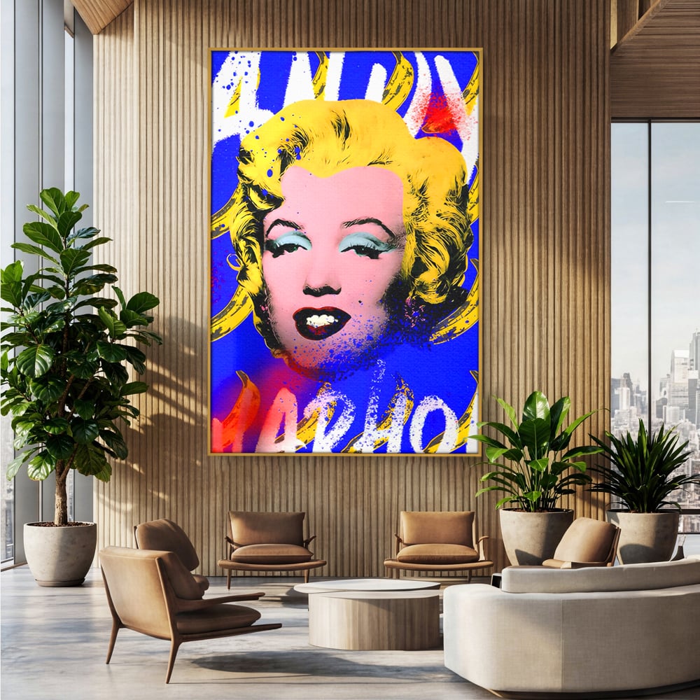 Tablou Canvas Premium LuxCanva® C1163, Andy Warhol Painted Marilyn Monroe , Culori, Icon, Famous Creator, Beautiful, Bar, Relaxare, Culori Vibrante