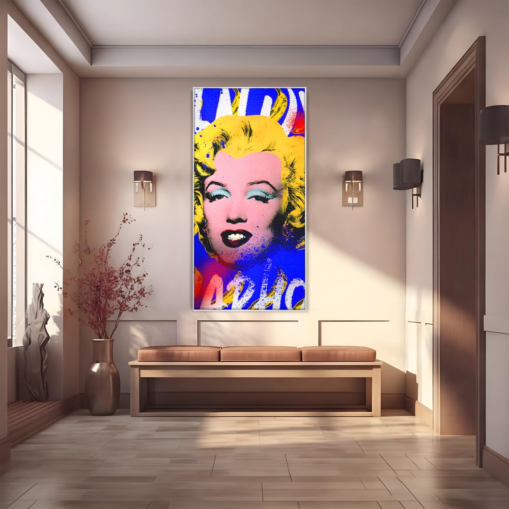 Tablou Canvas Premium LuxCanva® C1163, Andy Warhol Painted Marilyn Monroe , Culori, Icon, Famous Creator, Beautiful, Bar, Relaxare, Culori Vibrante