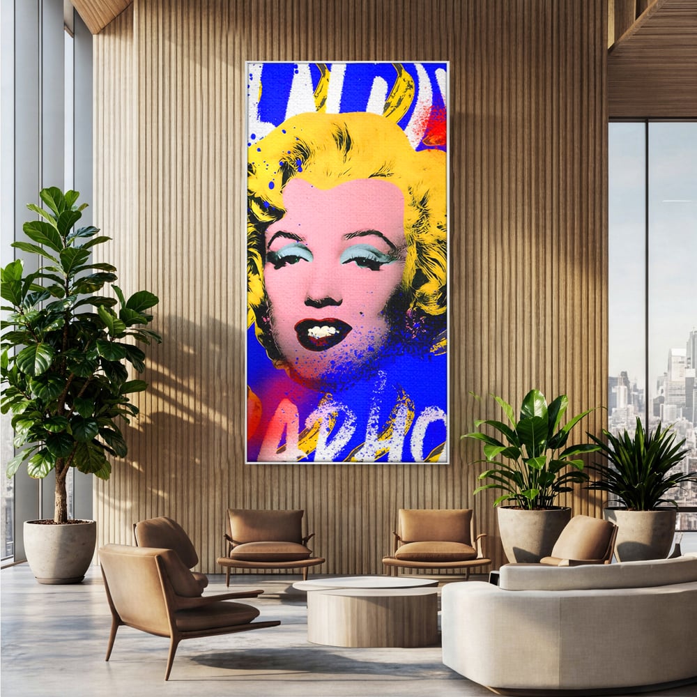 Tablou Canvas Premium LuxCanva® C1163, Andy Warhol Painted Marilyn Monroe , Culori, Icon, Famous Creator, Beautiful, Bar, Relaxare, Culori Vibrante