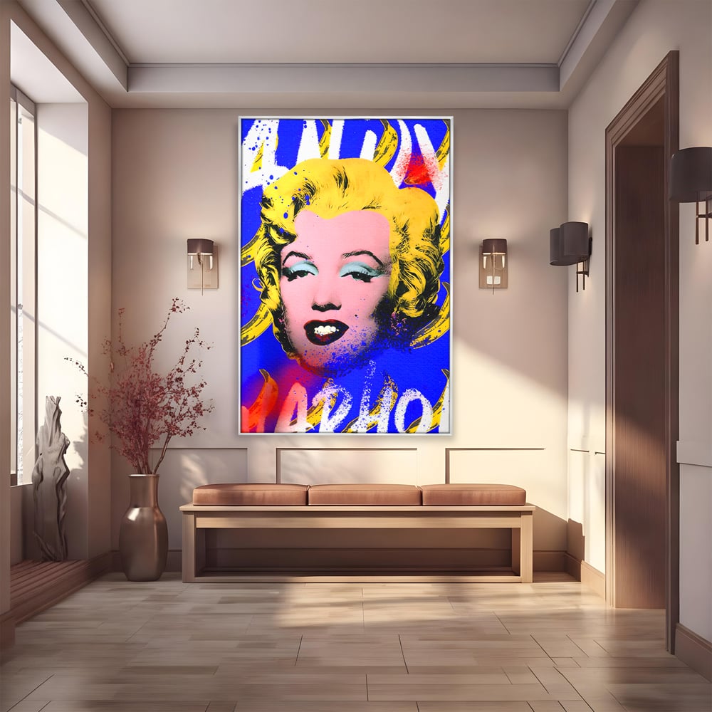 Tablou Canvas Premium LuxCanva® C1163, Andy Warhol Painted Marilyn Monroe , Culori, Icon, Famous Creator, Beautiful, Bar, Relaxare, Culori Vibrante