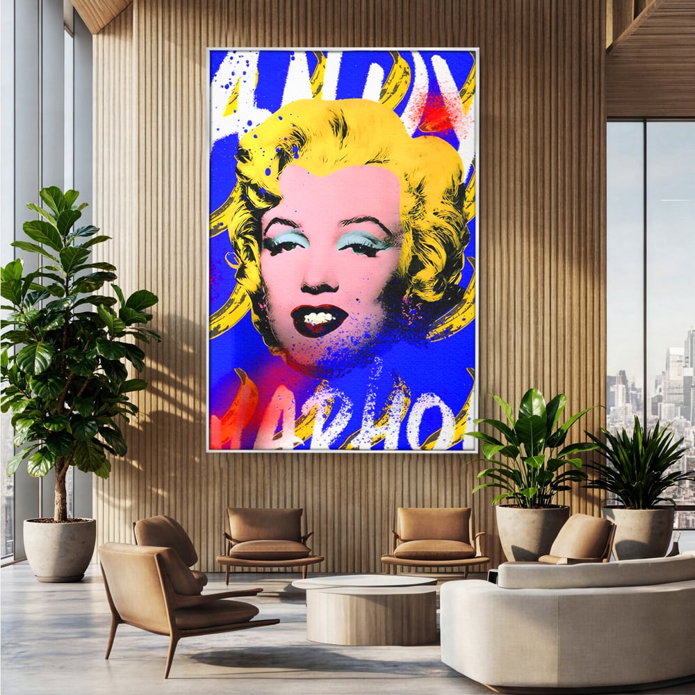 Tablou Canvas Premium LuxCanva® C1163, Andy Warhol Painted Marilyn Monroe , Culori, Icon, Famous Creator, Beautiful, Bar, Relaxare, Culori Vibrante