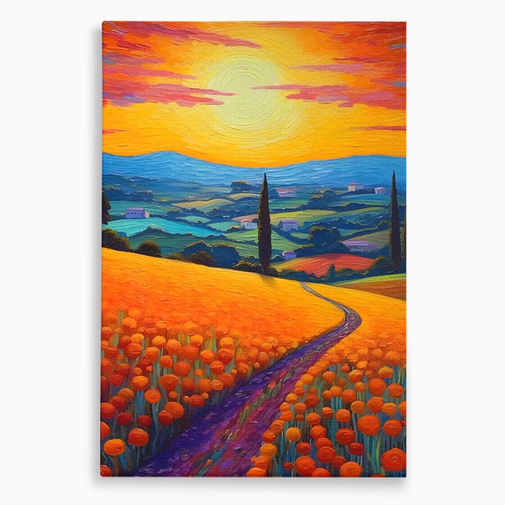 Tablou Canvas Premium LuxCanva® C1164, The Road Going Back Home ,  Culori, Feeling, Family, Home, Living Room, Relaxare, Culori Vibrante