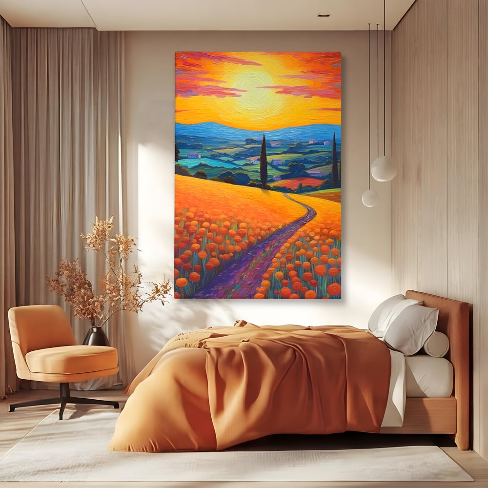 Tablou Canvas Premium LuxCanva® C1164, The Road Going Back Home ,  Culori, Feeling, Family, Home, Living Room, Relaxare, Culori Vibrante