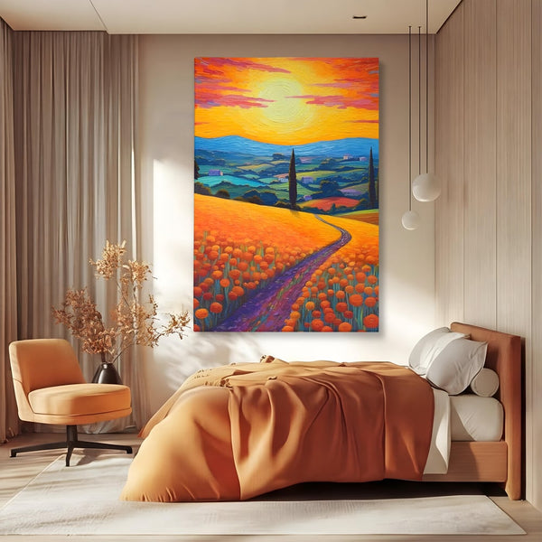 Tablou Canvas Premium LuxCanva® C1164, The Road Going Back Home ,  Culori, Feeling, Family, Home, Living Room, Relaxare, Culori Vibrante