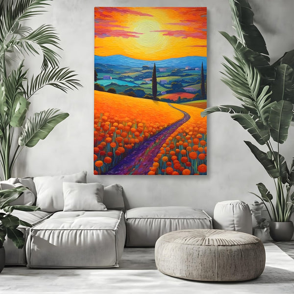 Tablou Canvas Premium LuxCanva® C1164, The Road Going Back Home ,  Culori, Feeling, Family, Home, Living Room, Relaxare, Culori Vibrante