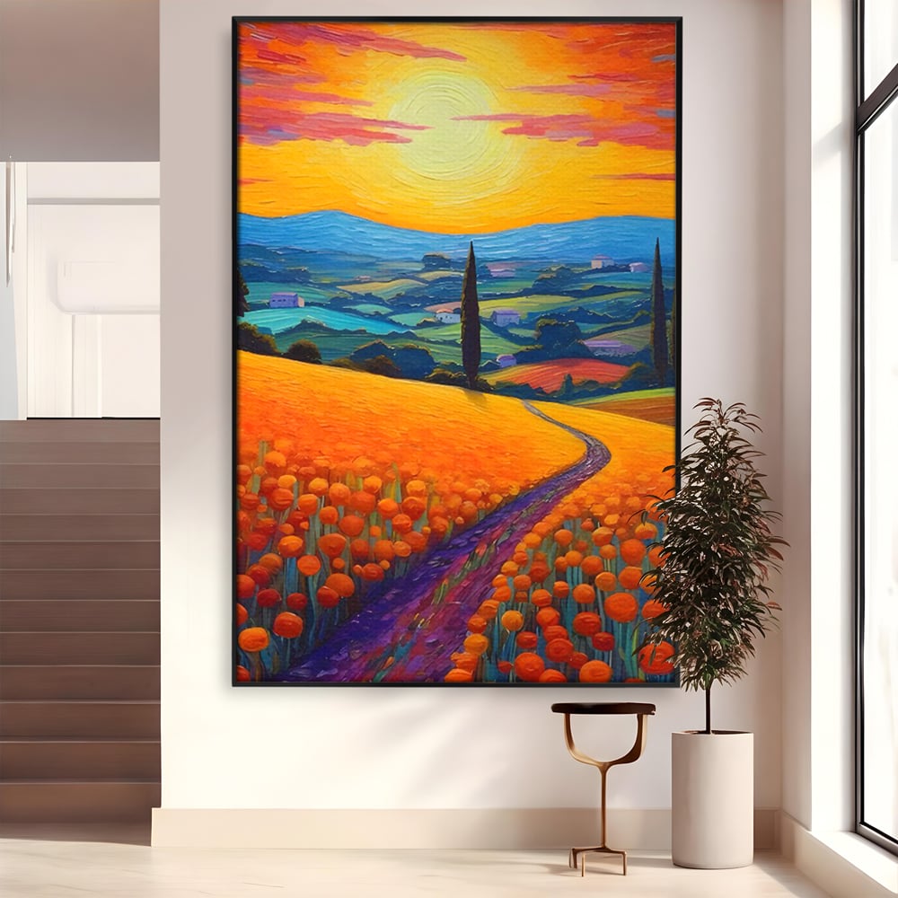 Tablou Canvas Premium LuxCanva® C1164, The Road Going Back Home ,  Culori, Feeling, Family, Home, Living Room, Relaxare, Culori Vibrante
