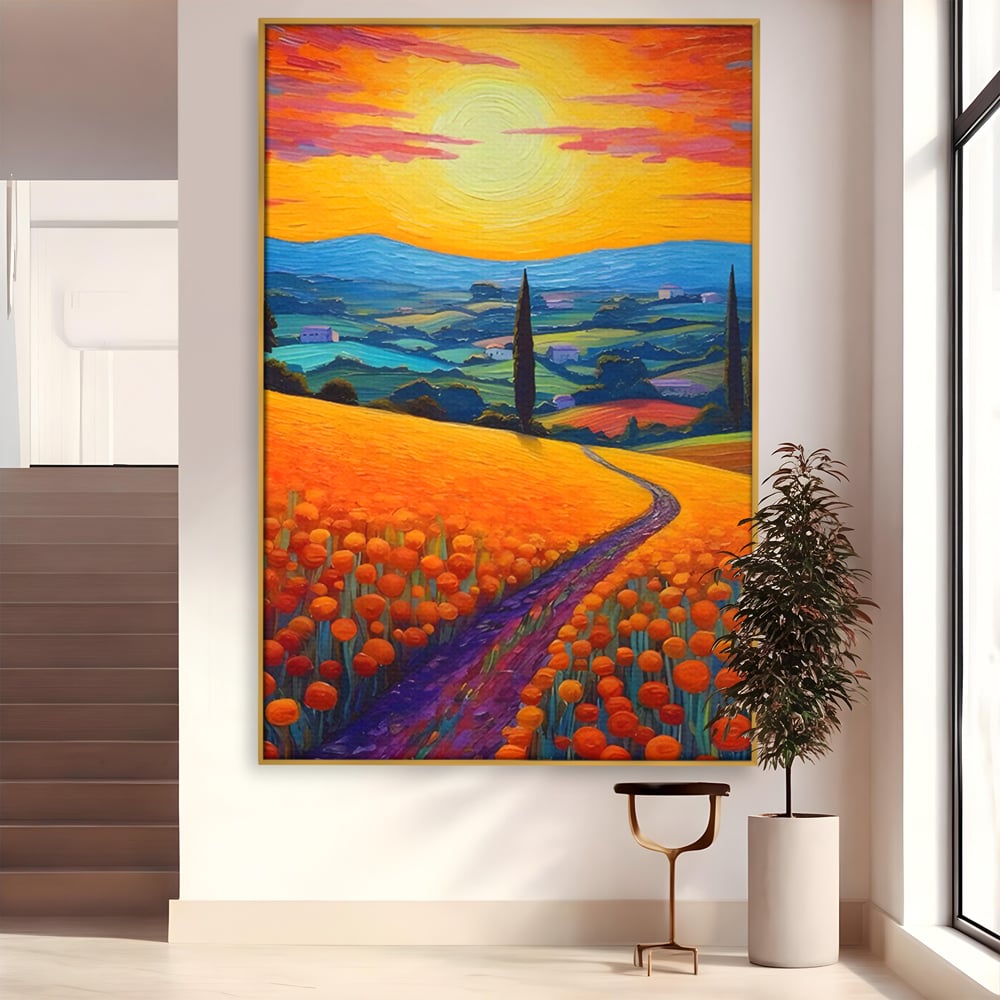 Tablou Canvas Premium LuxCanva® C1164, The Road Going Back Home ,  Culori, Feeling, Family, Home, Living Room, Relaxare, Culori Vibrante