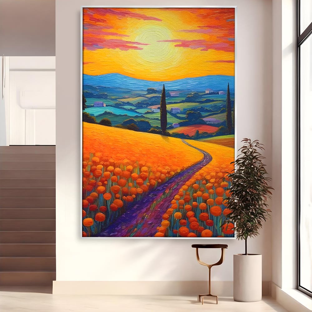Tablou Canvas Premium LuxCanva® C1164, The Road Going Back Home ,  Culori, Feeling, Family, Home, Living Room, Relaxare, Culori Vibrante