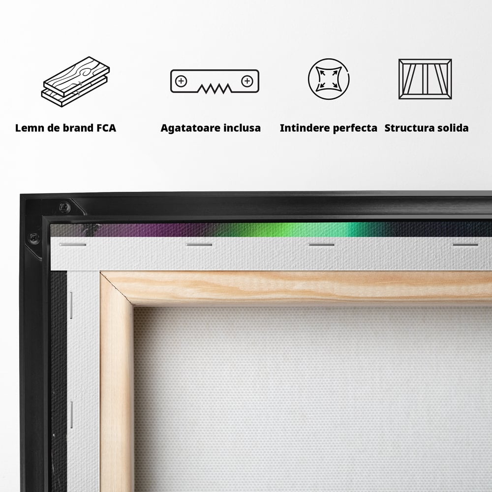 Tablou Canvas Premium LuxCanva® C1168, Aurora Boreala , Culori, Natura, Polul Nord, Bar, Relaxare, Culori Vibrante