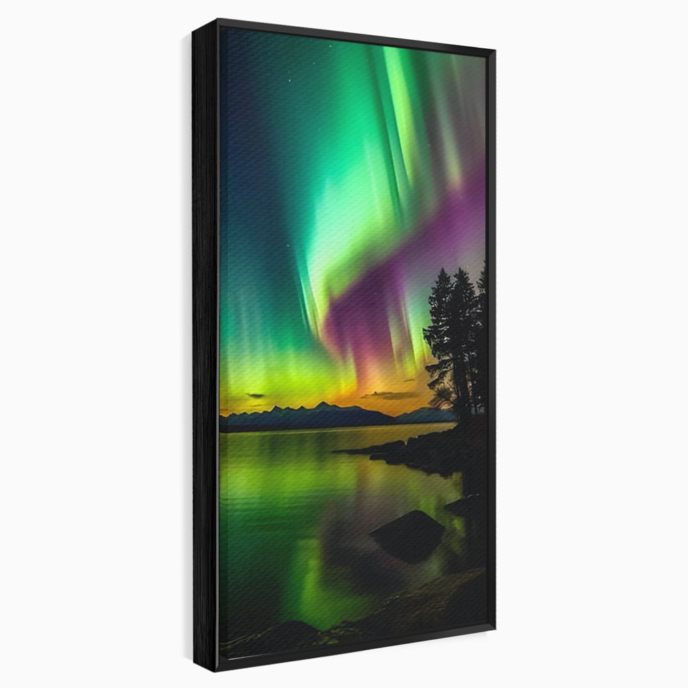 Tablou Canvas Premium LuxCanva® C1168, Aurora Boreala , Culori, Natura, Polul Nord, Bar, Relaxare, Culori Vibrante