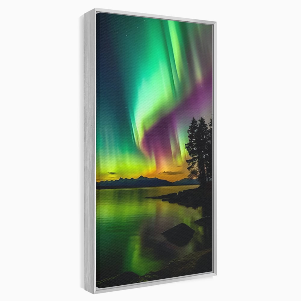 Tablou Canvas Premium LuxCanva® C1168, Aurora Boreala , Culori, Natura, Polul Nord, Bar, Relaxare, Culori Vibrante