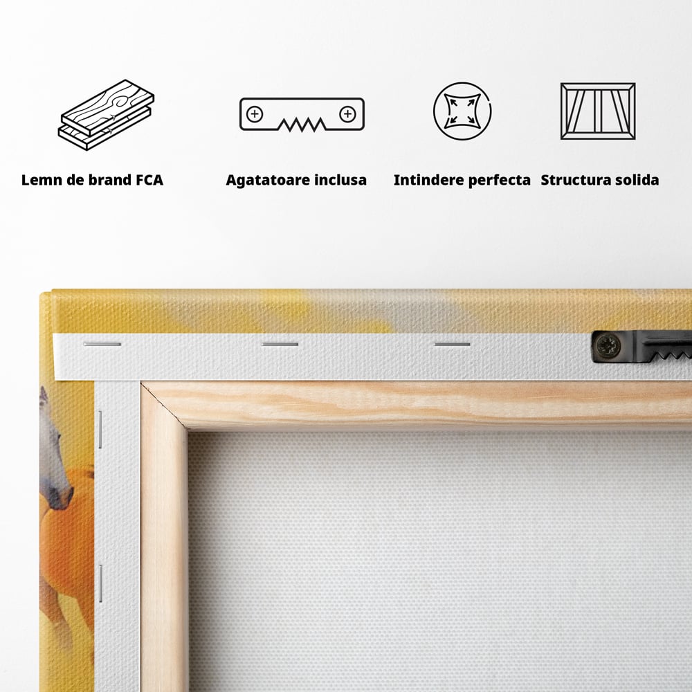 Leinwandbilder Leinwand Premium LuxCanva® C1170, Wilde und freie Pferde, Farben, Natur, Tiere, Freiheit, Wohnzimmer, Kinderzimmer, entspannend, kräftige Farben