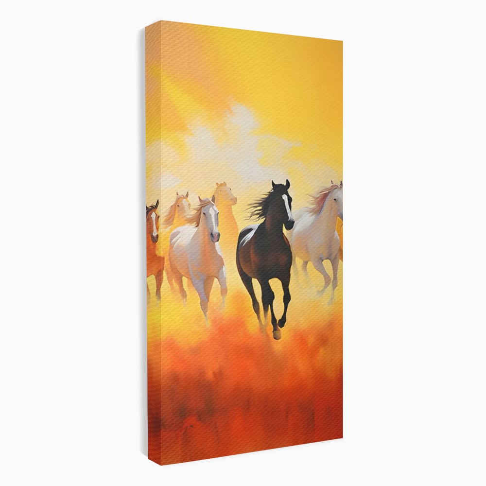 Leinwandbilder Leinwand Premium LuxCanva® C1170, Wilde und freie Pferde, Farben, Natur, Tiere, Freiheit, Wohnzimmer, Kinderzimmer, entspannend, kräftige Farben