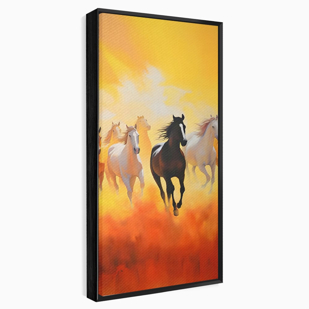 Leinwandbilder Leinwand Premium LuxCanva® C1170, Wilde und freie Pferde, Farben, Natur, Tiere, Freiheit, Wohnzimmer, Kinderzimmer, entspannend, kräftige Farben
