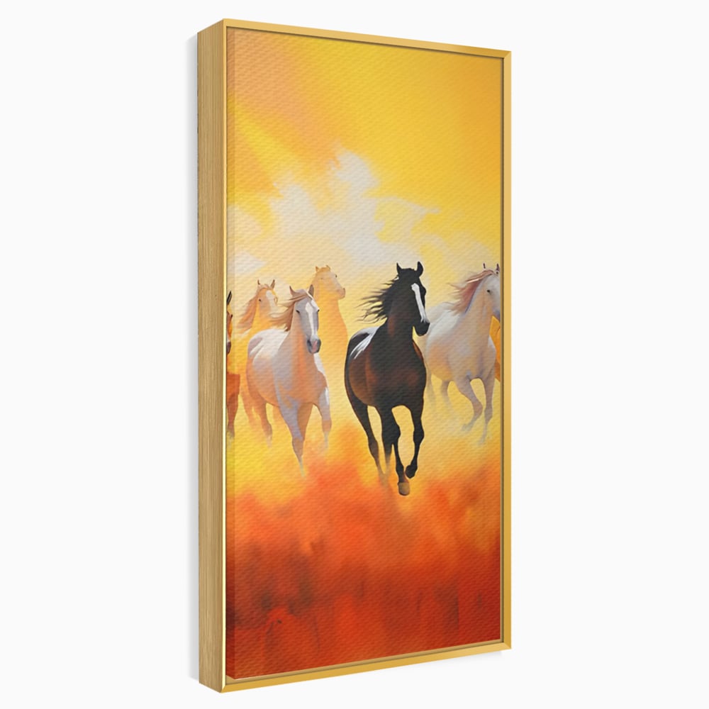 Leinwandbilder Leinwand Premium LuxCanva® C1170, Wilde und freie Pferde, Farben, Natur, Tiere, Freiheit, Wohnzimmer, Kinderzimmer, entspannend, kräftige Farben