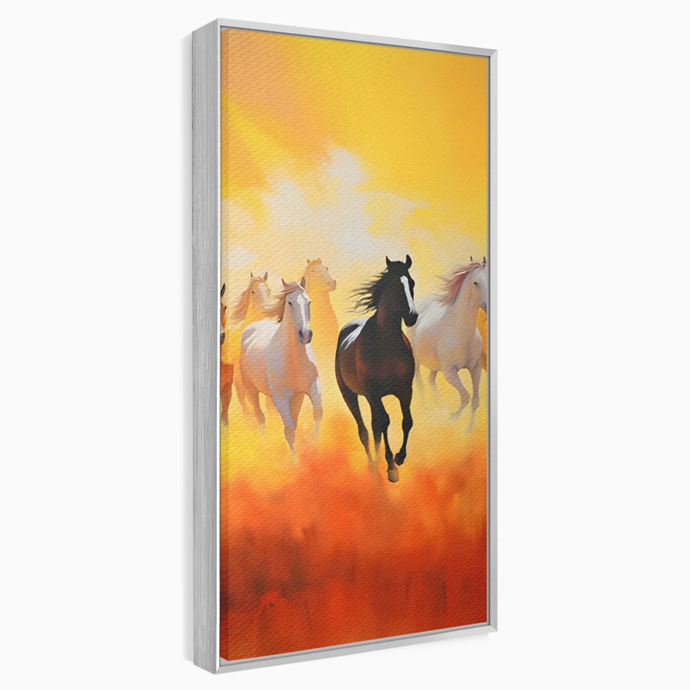 Leinwandbilder Leinwand Premium LuxCanva® C1170, Wilde und freie Pferde, Farben, Natur, Tiere, Freiheit, Wohnzimmer, Kinderzimmer, entspannend, kräftige Farben