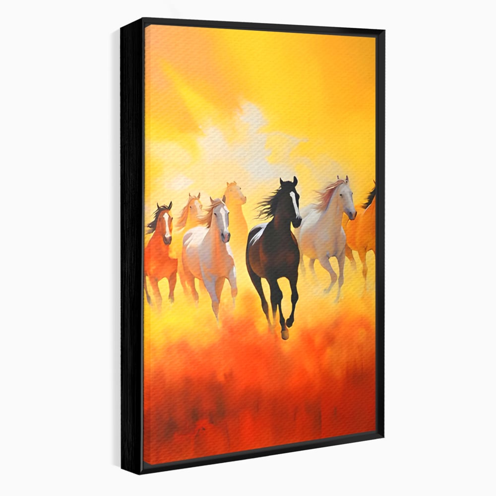 Leinwandbilder Leinwand Premium LuxCanva® C1170, Wilde und freie Pferde, Farben, Natur, Tiere, Freiheit, Wohnzimmer, Kinderzimmer, entspannend, kräftige Farben