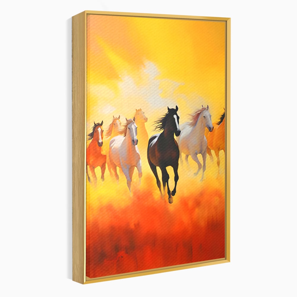 Leinwandbilder Leinwand Premium LuxCanva® C1170, Wilde und freie Pferde, Farben, Natur, Tiere, Freiheit, Wohnzimmer, Kinderzimmer, entspannend, kräftige Farben