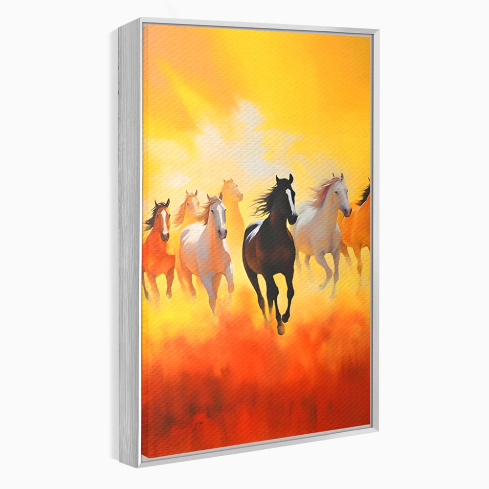 Leinwandbilder Leinwand Premium LuxCanva® C1170, Wilde und freie Pferde, Farben, Natur, Tiere, Freiheit, Wohnzimmer, Kinderzimmer, entspannend, kräftige Farben
