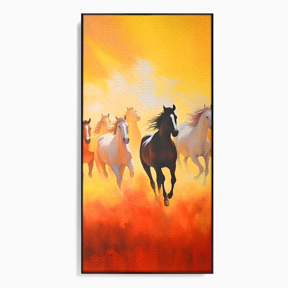 Leinwandbilder Leinwand Premium LuxCanva® C1170, Wilde und freie Pferde, Farben, Natur, Tiere, Freiheit, Wohnzimmer, Kinderzimmer, entspannend, kräftige Farben