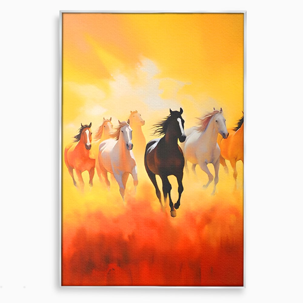 Leinwandbilder Leinwand Premium LuxCanva® C1170, Wilde und freie Pferde, Farben, Natur, Tiere, Freiheit, Wohnzimmer, Kinderzimmer, entspannend, kräftige Farben