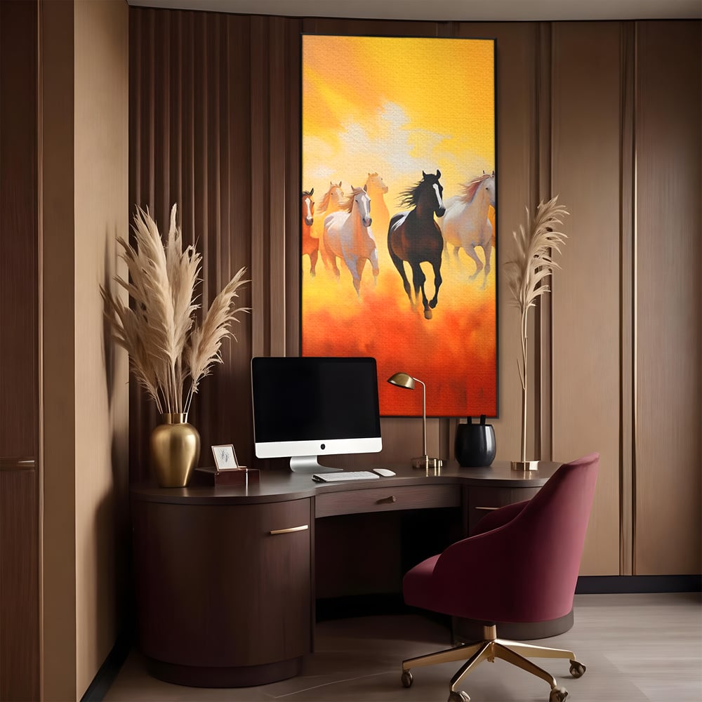 Leinwandbilder Leinwand Premium LuxCanva® C1170, Wilde und freie Pferde, Farben, Natur, Tiere, Freiheit, Wohnzimmer, Kinderzimmer, entspannend, kräftige Farben
