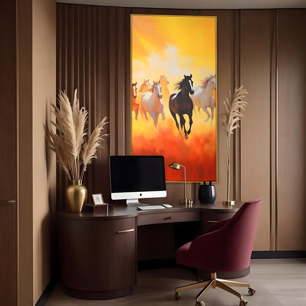 Leinwandbilder Leinwand Premium LuxCanva® C1170, Wilde und freie Pferde, Farben, Natur, Tiere, Freiheit, Wohnzimmer, Kinderzimmer, entspannend, kräftige Farben