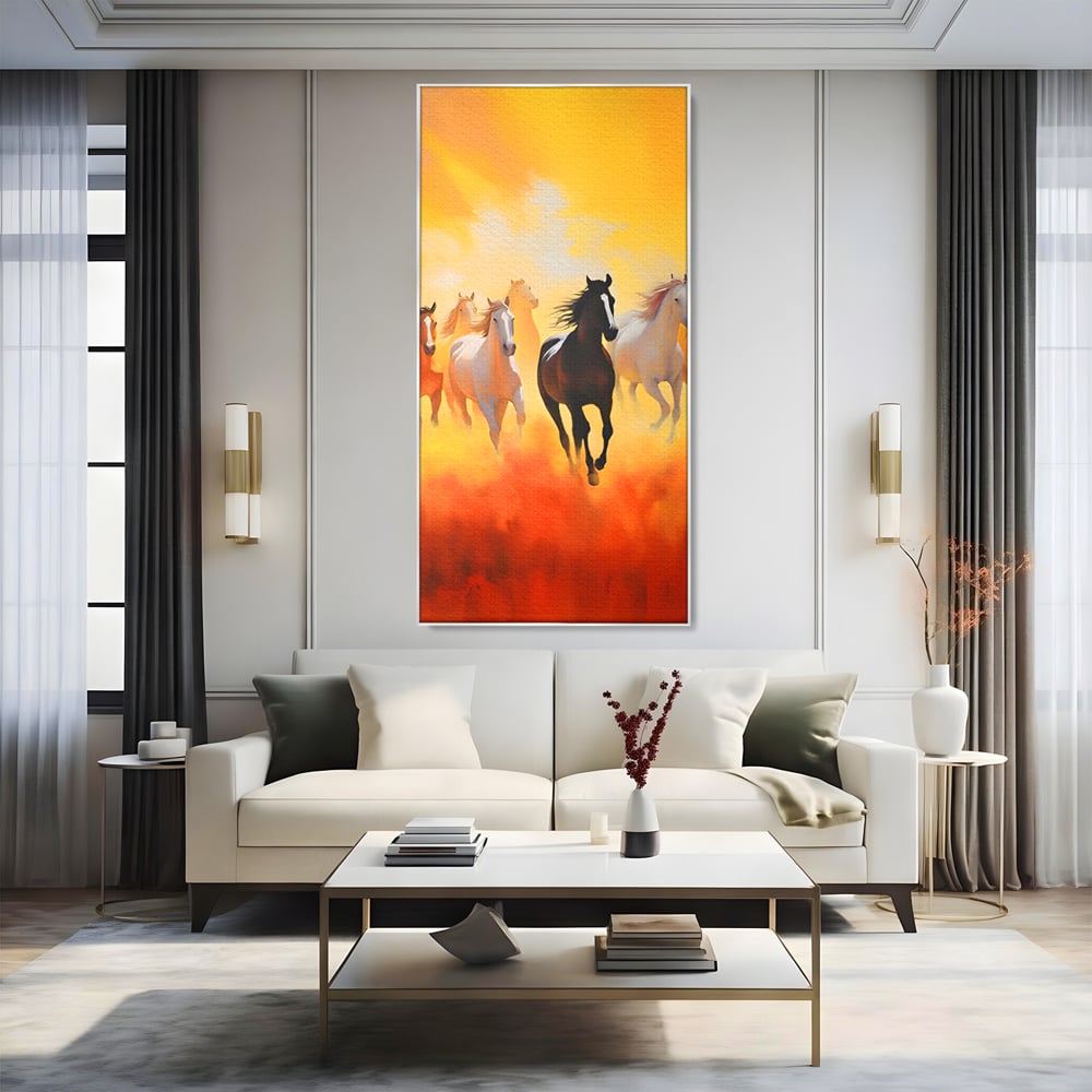 Leinwandbilder Leinwand Premium LuxCanva® C1170, Wilde und freie Pferde, Farben, Natur, Tiere, Freiheit, Wohnzimmer, Kinderzimmer, entspannend, kräftige Farben