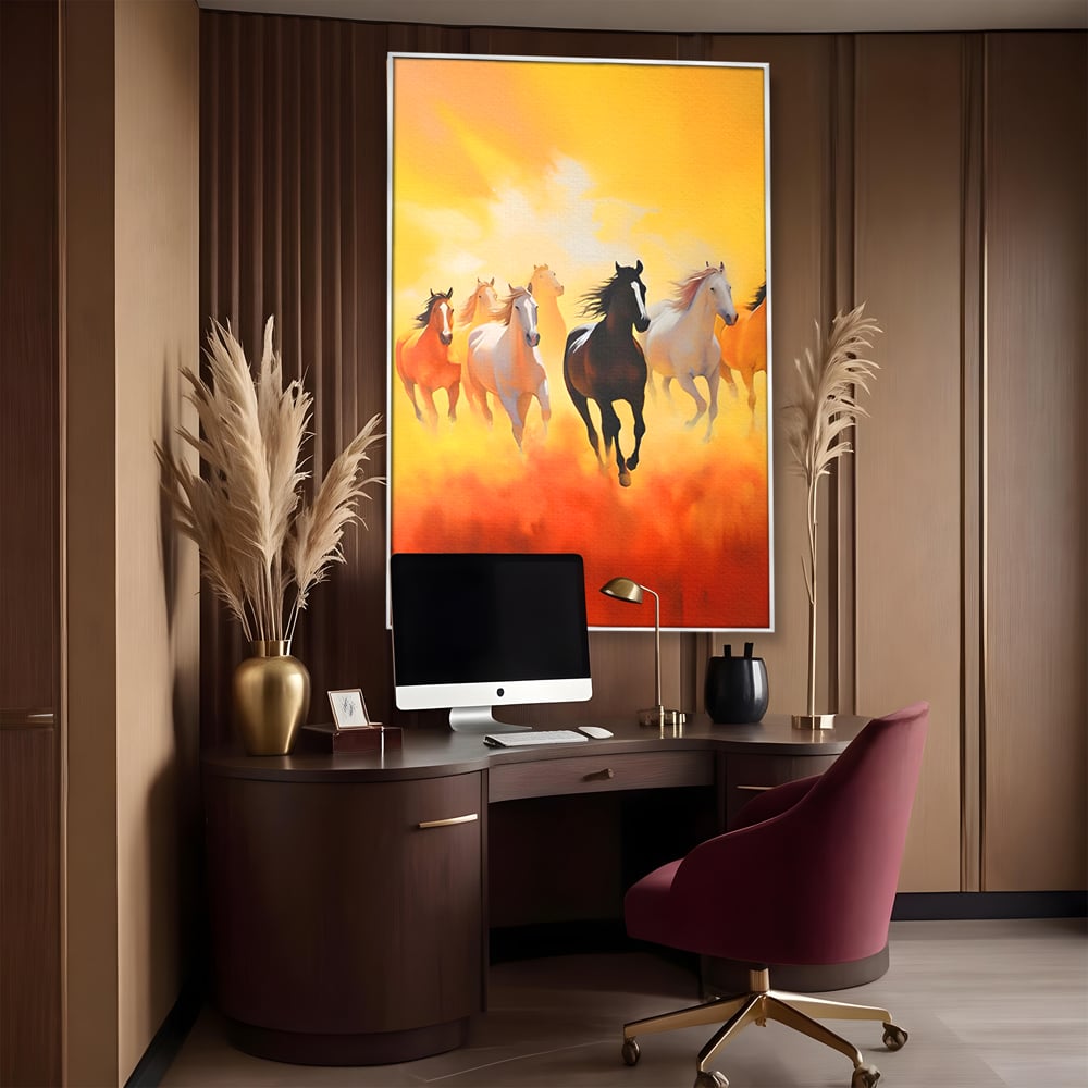 Leinwandbilder Leinwand Premium LuxCanva® C1170, Wilde und freie Pferde, Farben, Natur, Tiere, Freiheit, Wohnzimmer, Kinderzimmer, entspannend, kräftige Farben