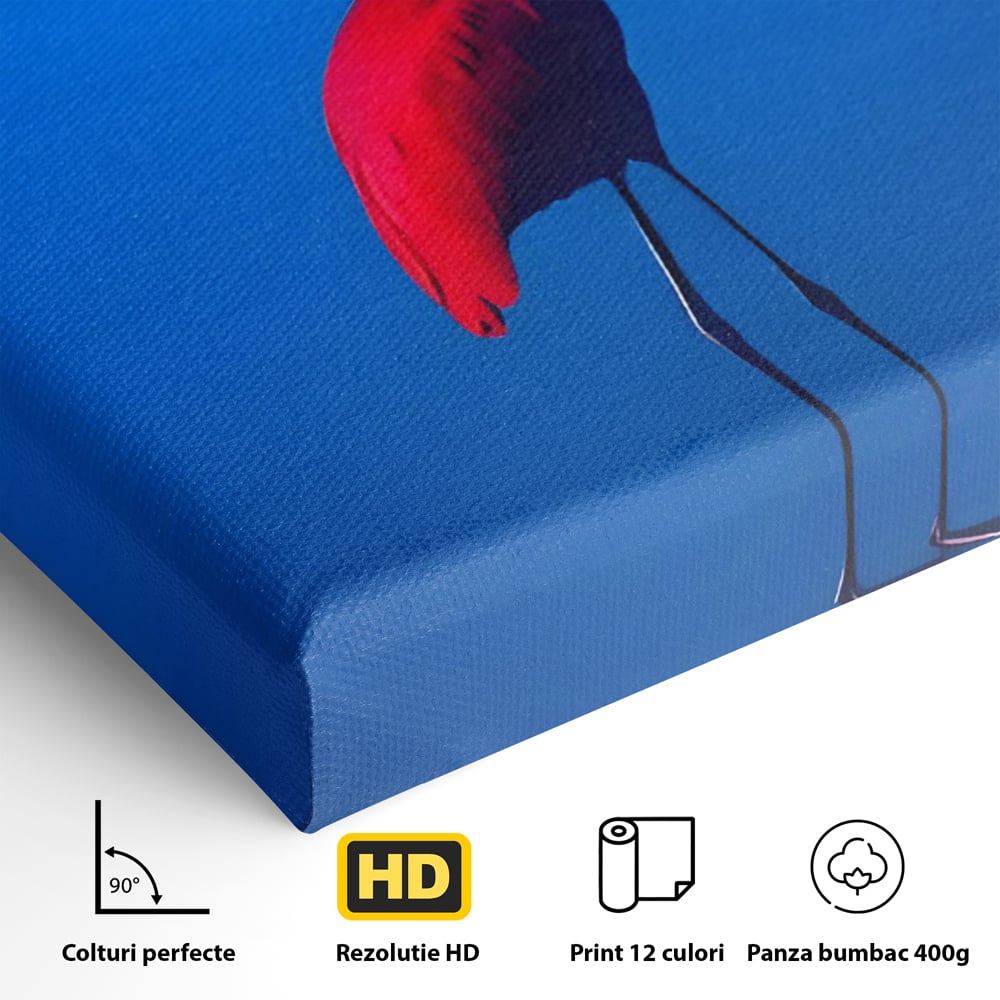 Tablou Canvas Premium LuxCanva® C1171, Red Flamingo , Culori, Nature, Animals, Freedom, Living Room, Bar, Relaxare, Culori Vibrante