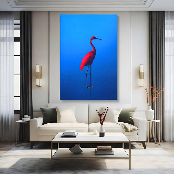 Tablou Canvas Premium LuxCanva® C1171, Red Flamingo , Culori, Nature, Animals, Freedom, Living Room, Bar, Relaxare, Culori Vibrante