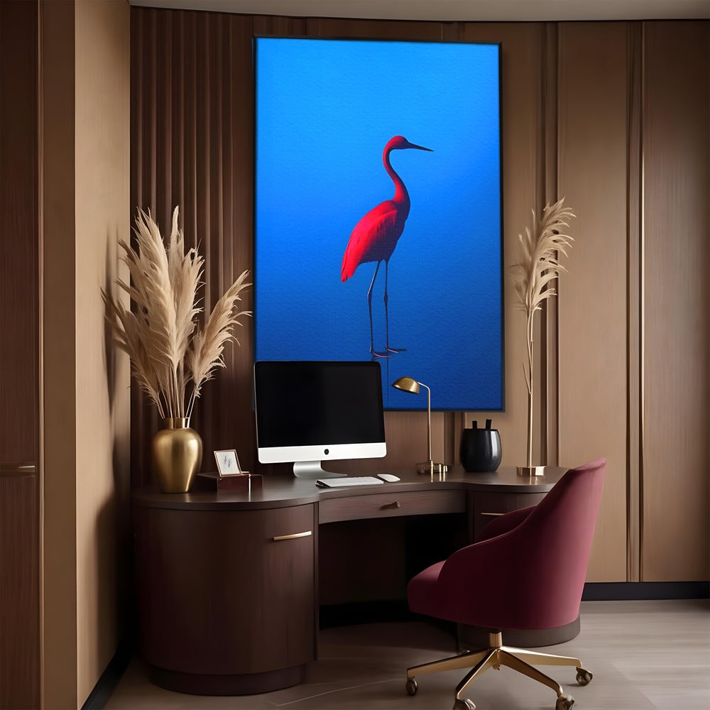 Tablou Canvas Premium LuxCanva® C1171, Red Flamingo , Culori, Nature, Animals, Freedom, Living Room, Bar, Relaxare, Culori Vibrante
