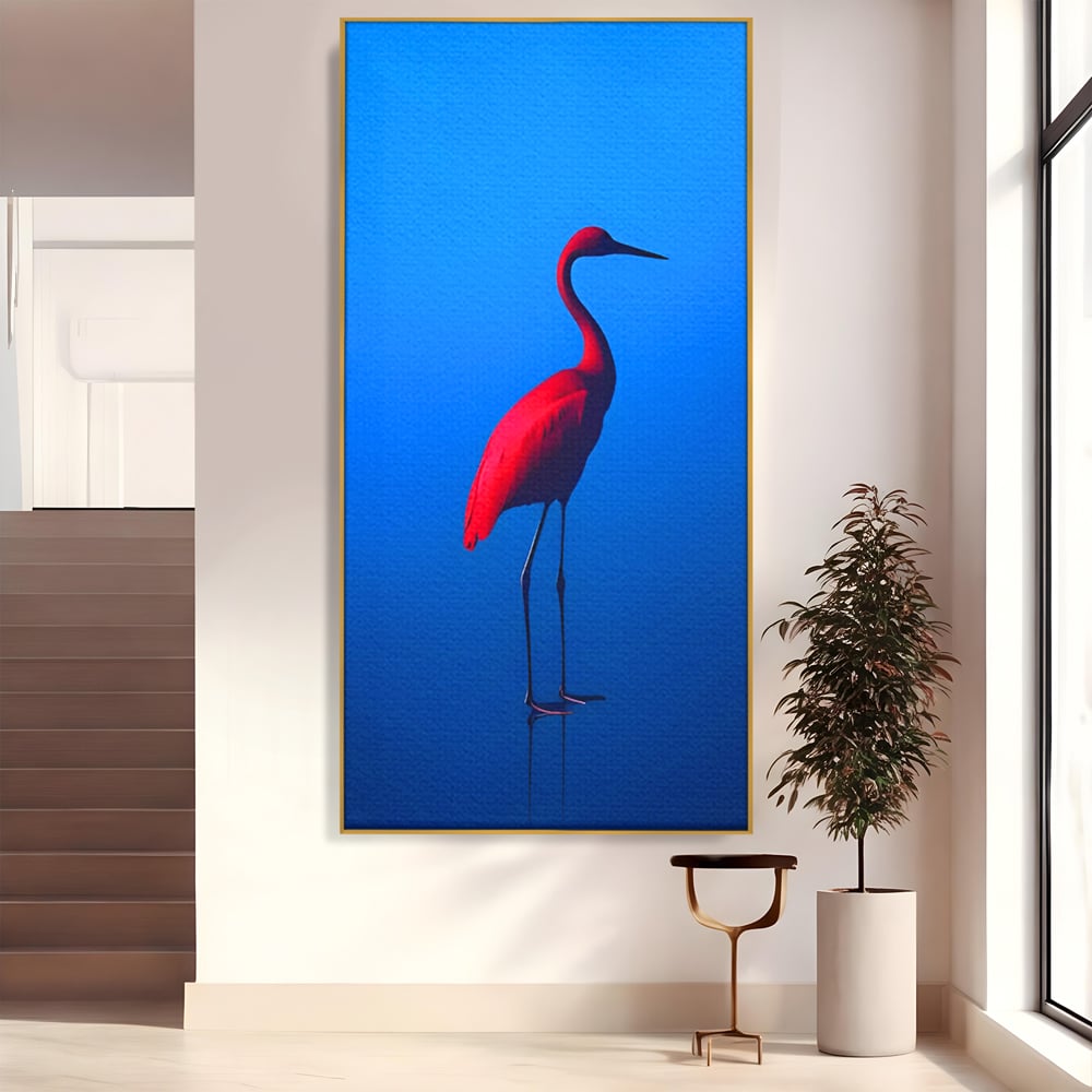 Tablou Canvas Premium LuxCanva® C1171, Red Flamingo , Culori, Nature, Animals, Freedom, Living Room, Bar, Relaxare, Culori Vibrante