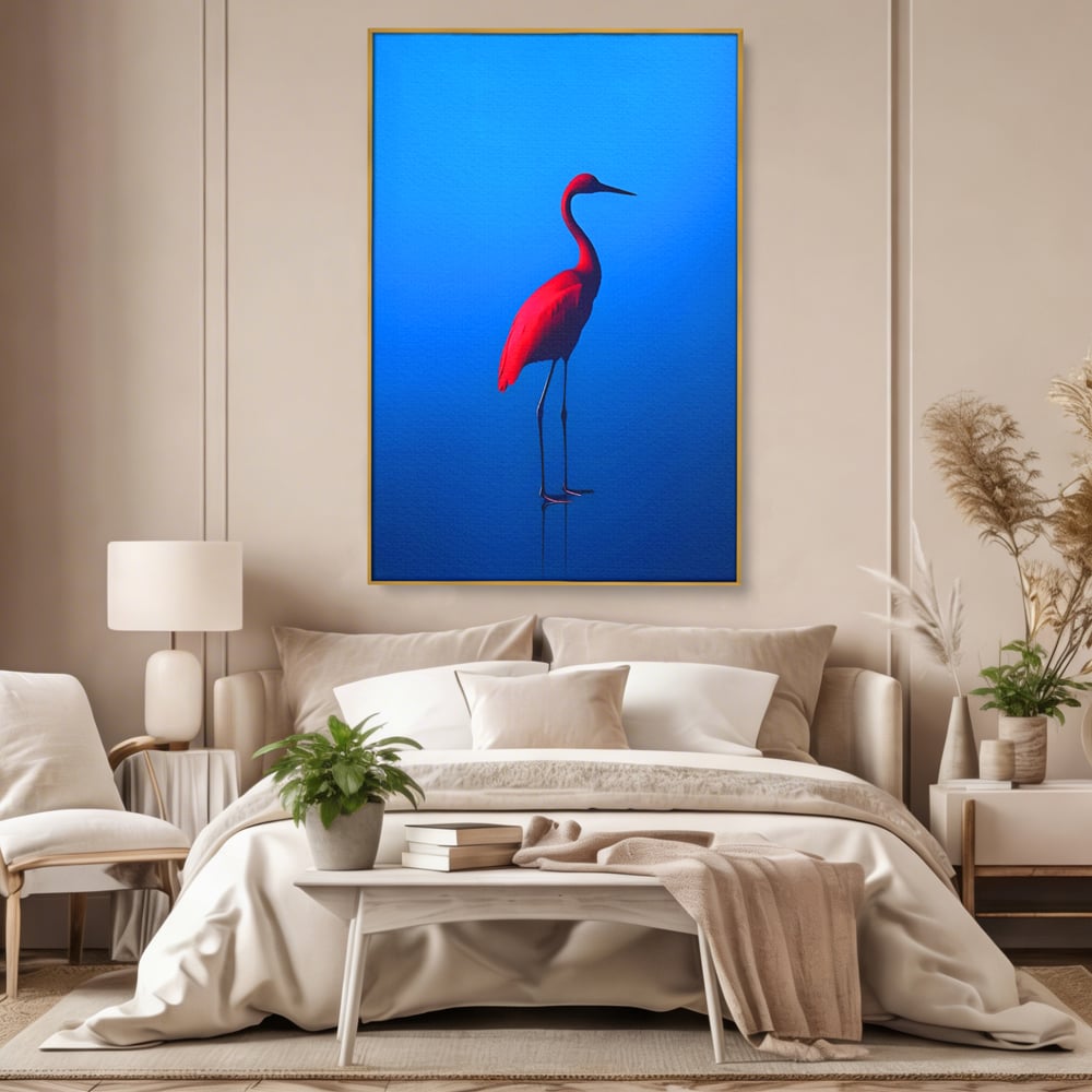 Tablou Canvas Premium LuxCanva® C1171, Red Flamingo , Culori, Nature, Animals, Freedom, Living Room, Bar, Relaxare, Culori Vibrante