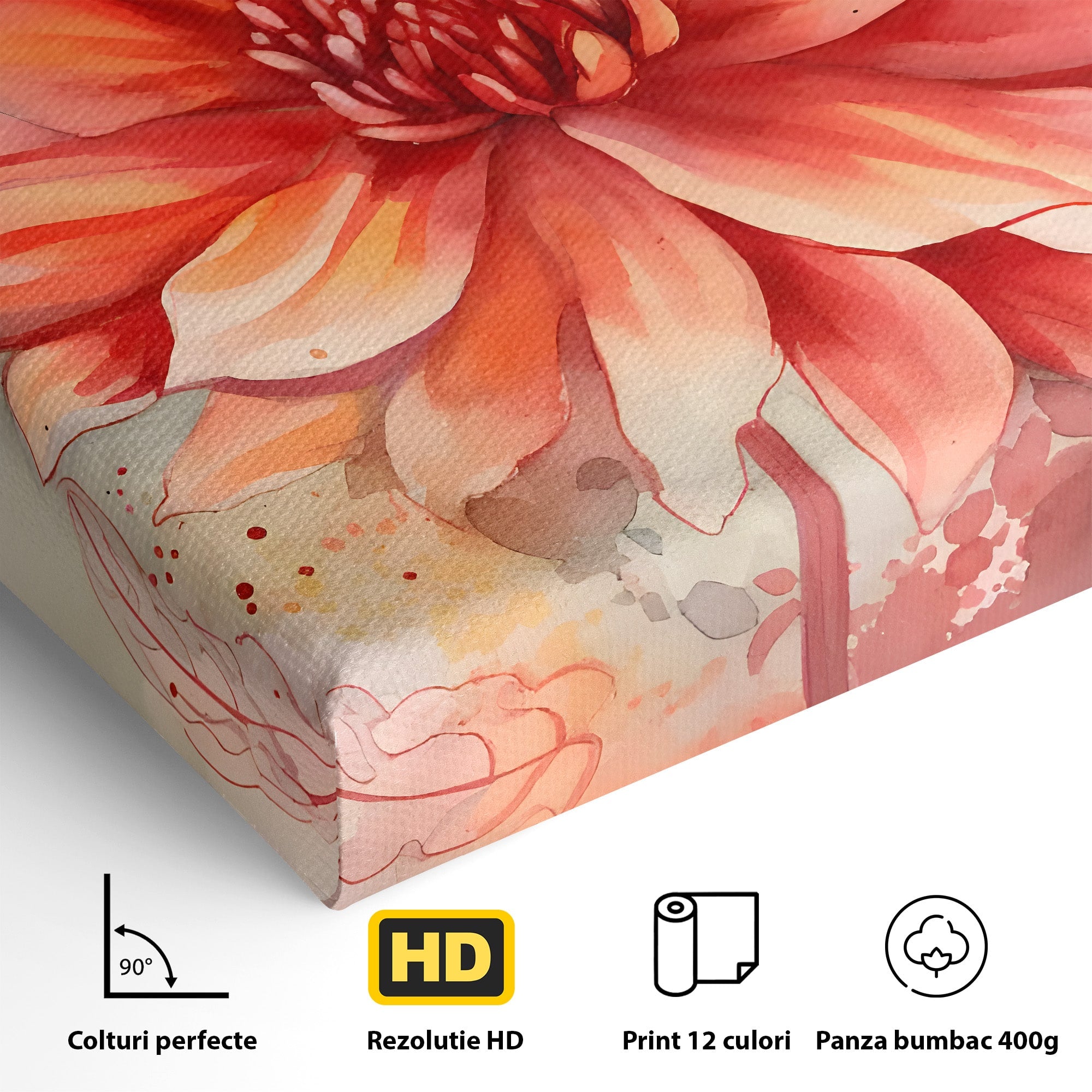 Tablou Canvas Premium LuxCanva® C1172, Floare De Foc, Floare, Arta Abstracta, Natura, Dormitor, Living, Culori Vibrante