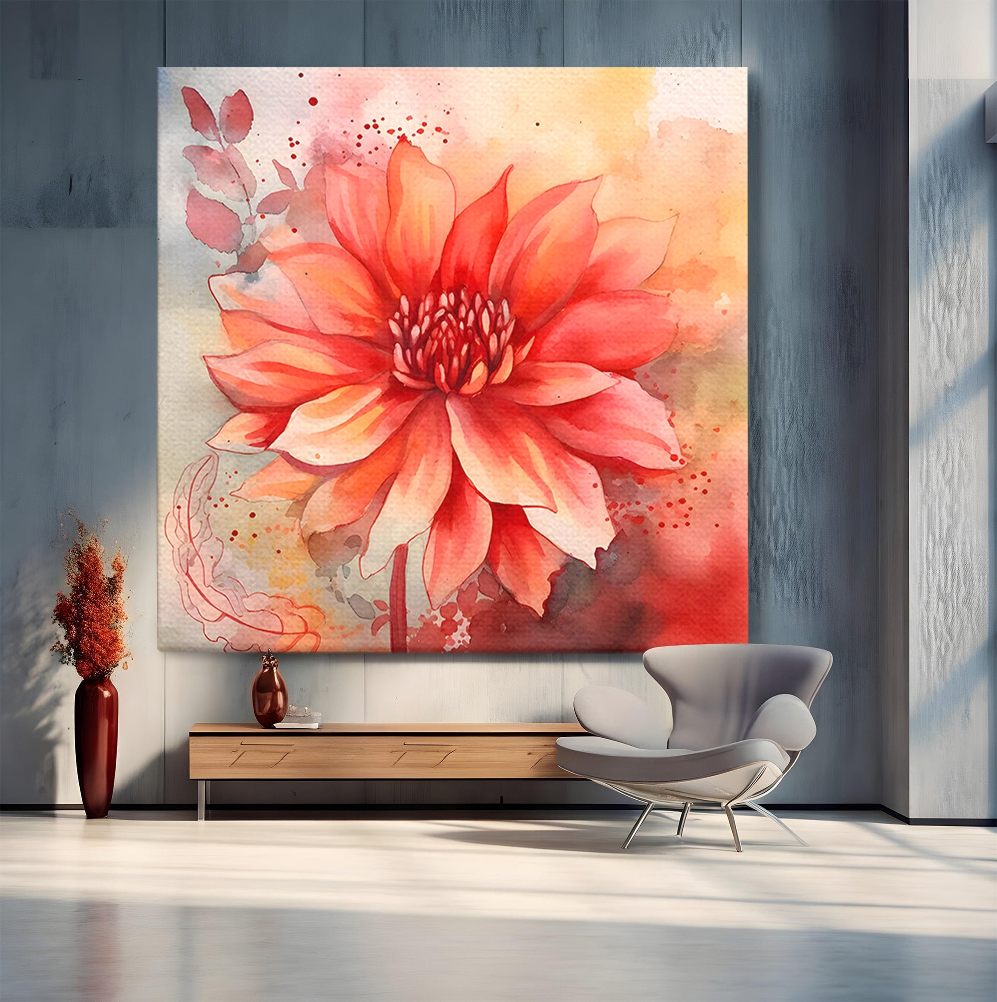 Tablou Canvas Premium LuxCanva® C1172, Floare De Foc, Floare, Arta Abstracta, Natura, Dormitor, Living, Culori Vibrante