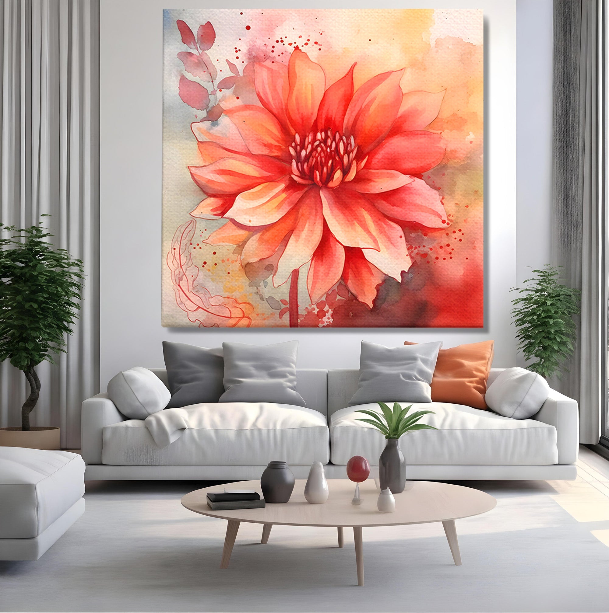 Tablou Canvas Premium LuxCanva® C1172, Floare De Foc, Floare, Arta Abstracta, Natura, Dormitor, Living, Culori Vibrante