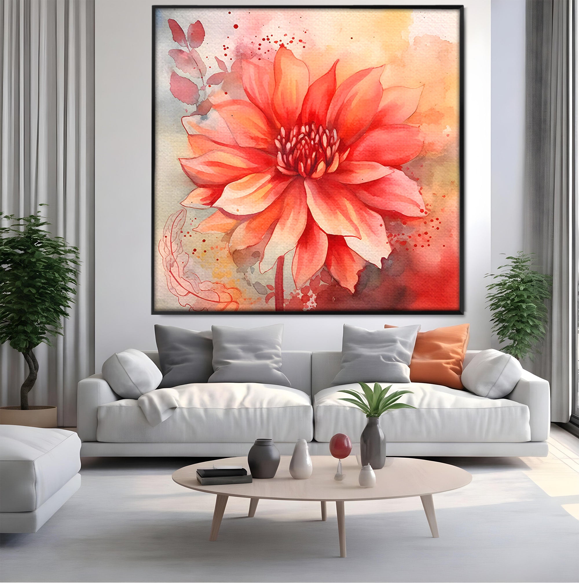 Tablou Canvas Premium LuxCanva® C1172, Floare De Foc, Floare, Arta Abstracta, Natura, Dormitor, Living, Culori Vibrante