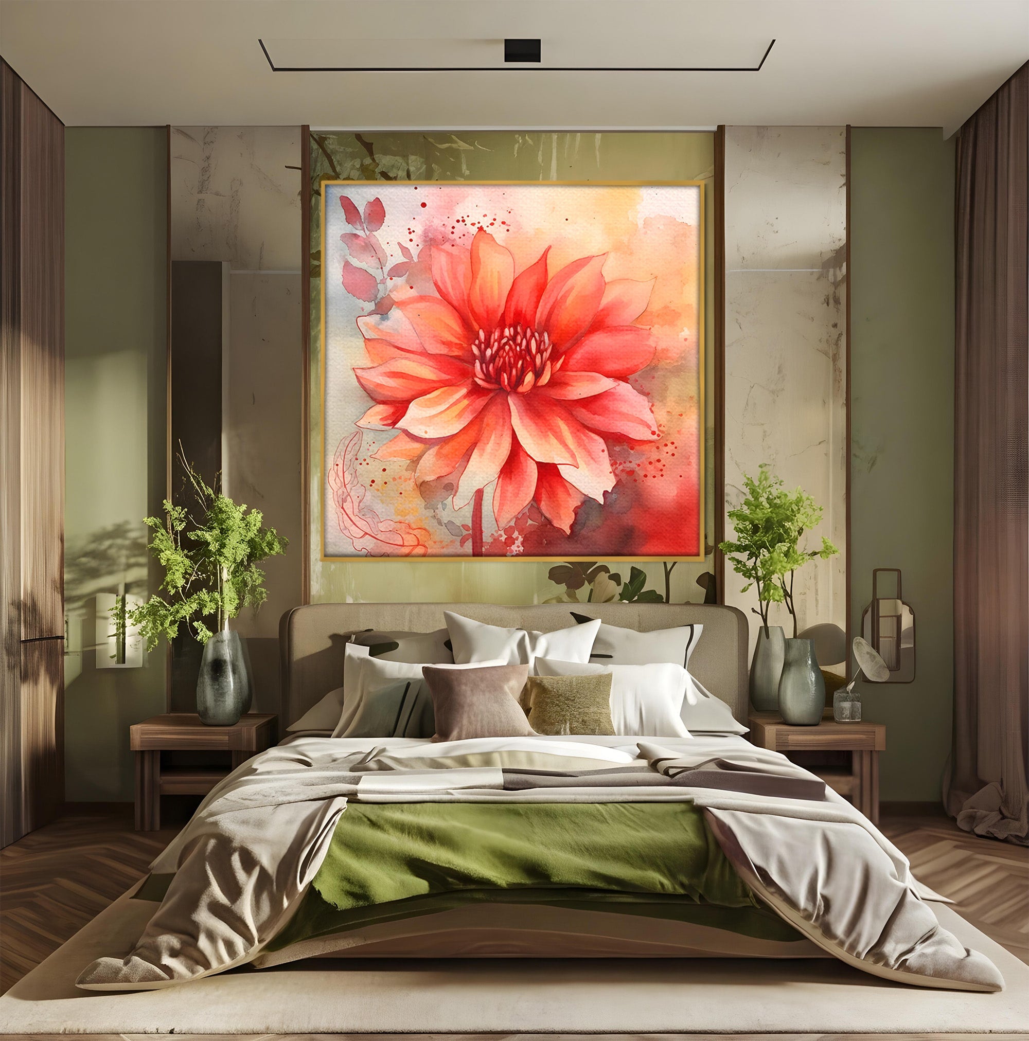 Tablou Canvas Premium LuxCanva® C1172, Floare De Foc, Floare, Arta Abstracta, Natura, Dormitor, Living, Culori Vibrante