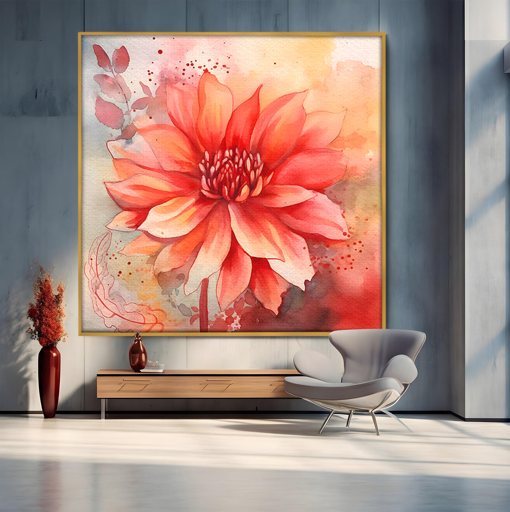 Tablou Canvas Premium LuxCanva® C1172, Floare De Foc, Floare, Arta Abstracta, Natura, Dormitor, Living, Culori Vibrante