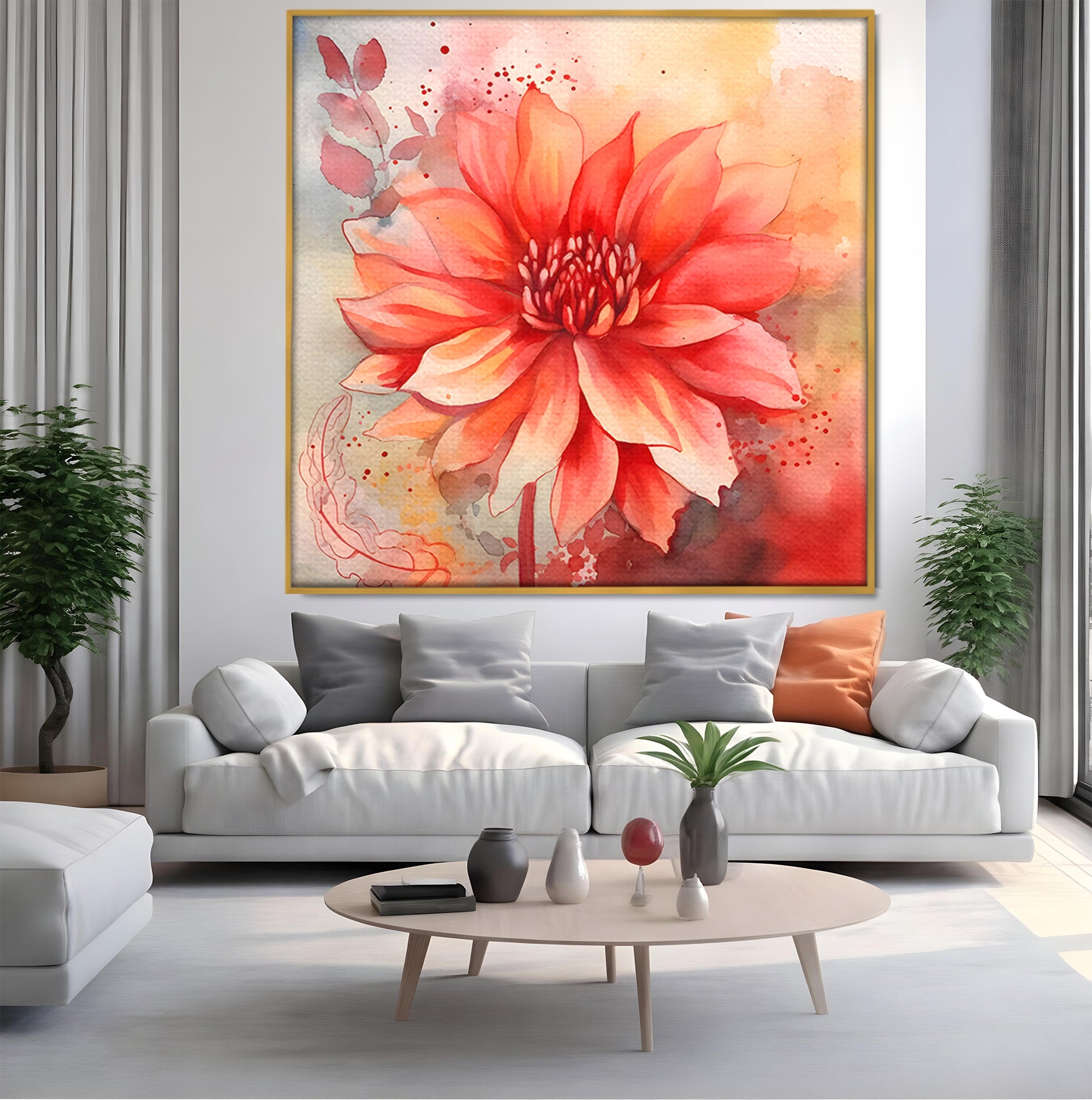Tablou Canvas Premium LuxCanva® C1172, Floare De Foc, Floare, Arta Abstracta, Natura, Dormitor, Living, Culori Vibrante