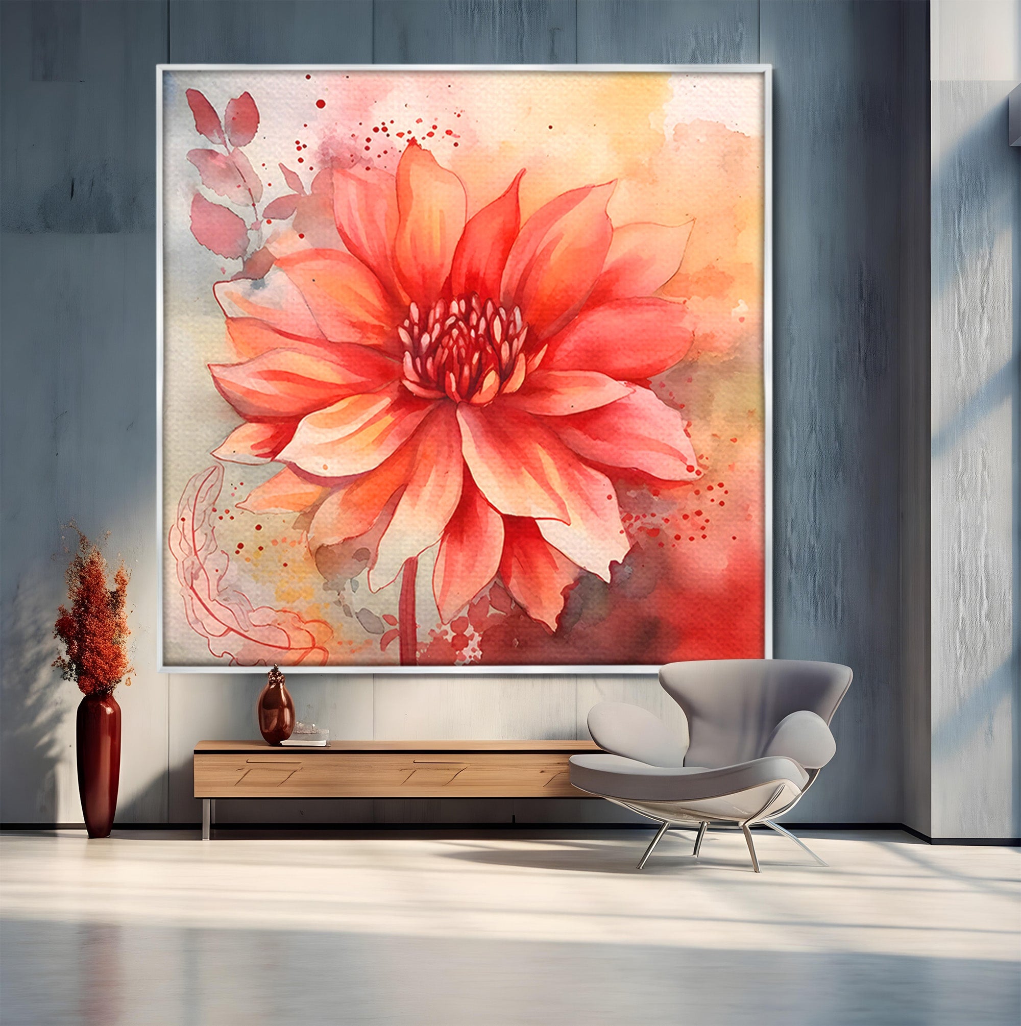 Tablou Canvas Premium LuxCanva® C1172, Floare De Foc, Floare, Arta Abstracta, Natura, Dormitor, Living, Culori Vibrante